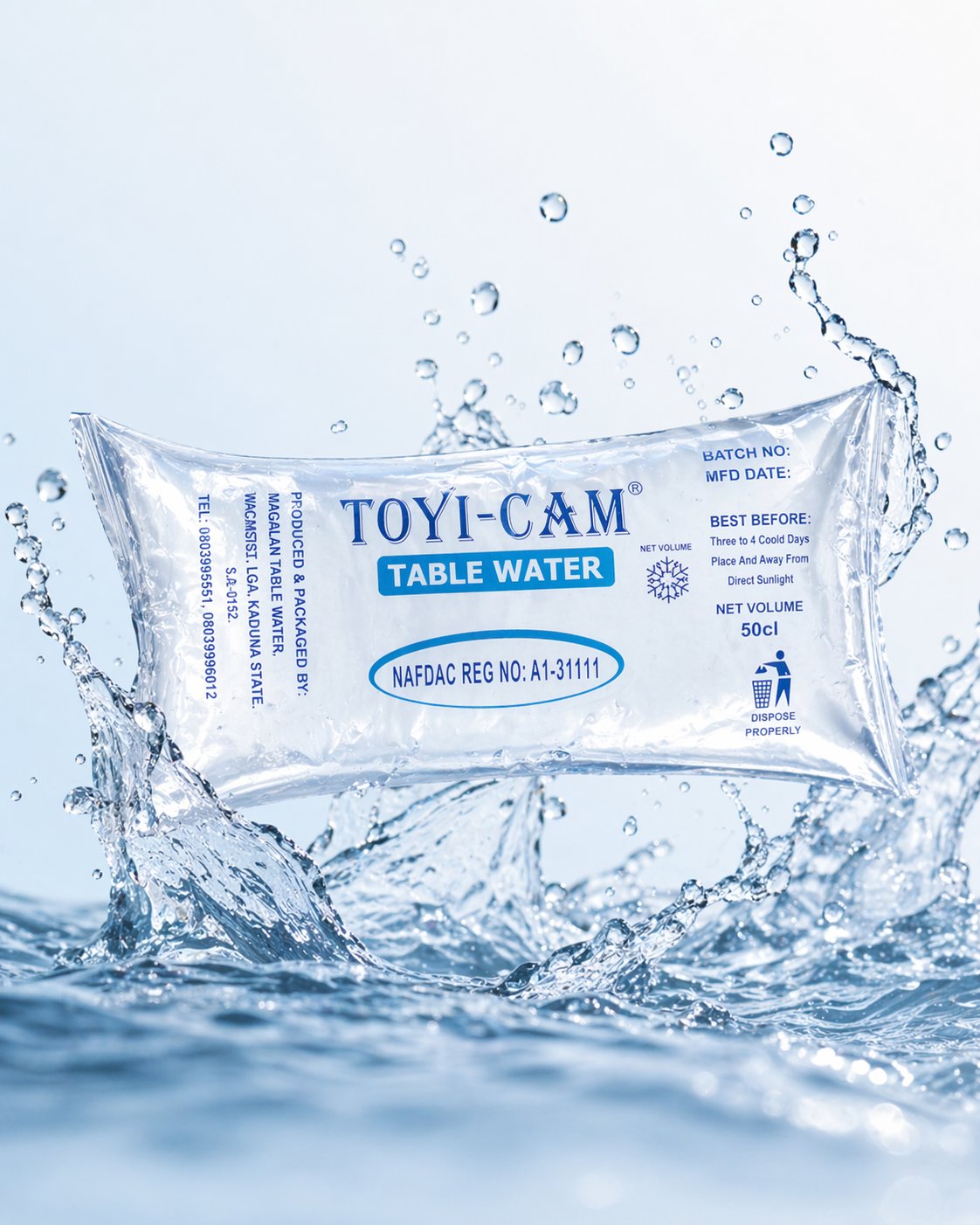 Toyi-Cam Sachet Water 50cl